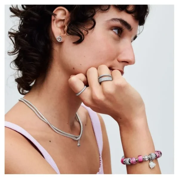Anhänger*Pandora 793212C01 Charm Blühende Rose Rosafarben Sterling-Silber