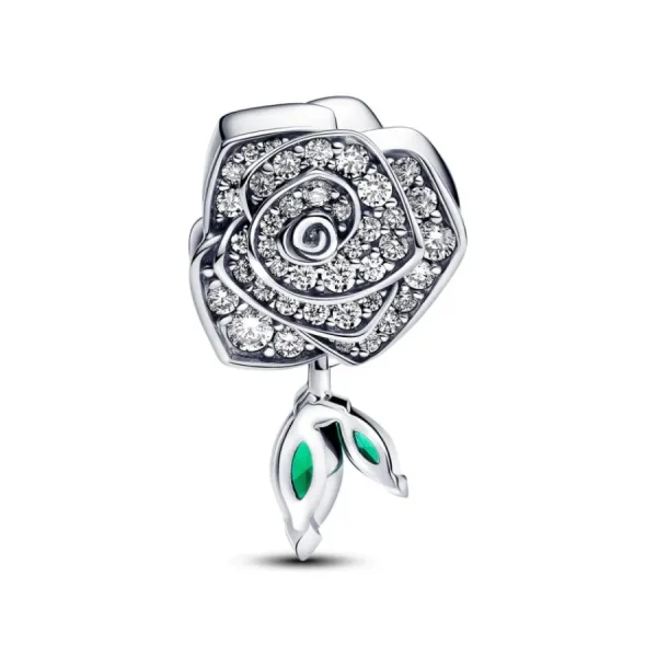 Anhänger*Pandora 793201C01 Charm Funkelnde Blühende Rose Zirkon Sterling-Silber