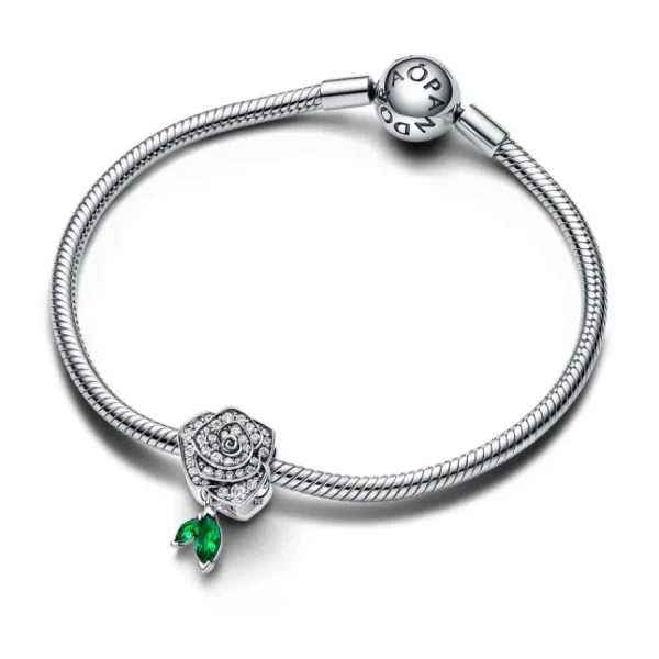 Anhänger*Pandora 793201C01 Charm Funkelnde Blühende Rose Zirkon Sterling-Silber