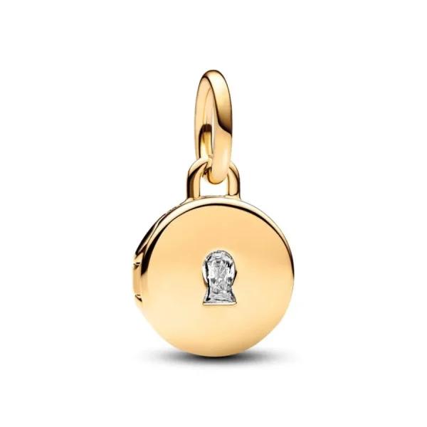 Anhänger*Pandora 763066C01 Charm-Anhänger Aufklappbar & Gravierbar Liebesmedaillon Gold