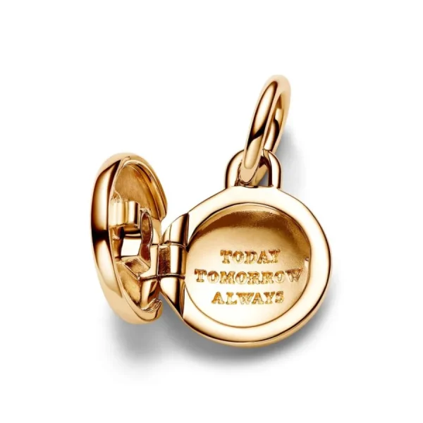 Anhänger*Pandora 763066C01 Charm-Anhänger Aufklappbar & Gravierbar Liebesmedaillon Gold