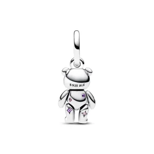 Anhänger*Pandora 792986C01 Charm-Anhänger Beweglicher Baby-Teddybär Blau Kristall Silber