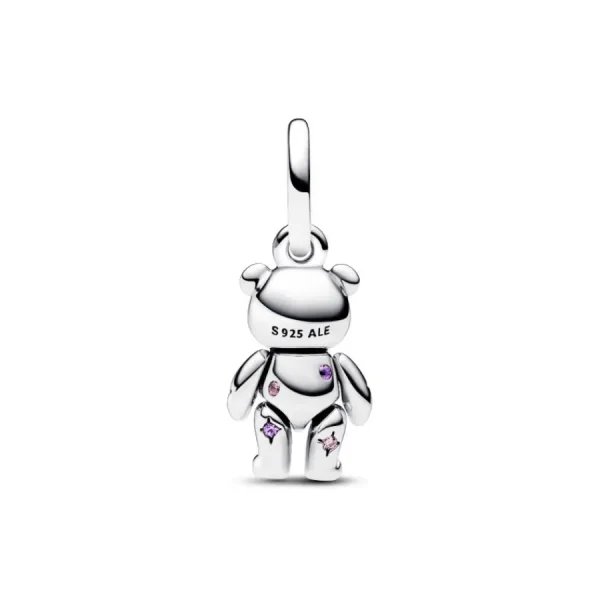 Anhänger*Pandora 792986C01 Charm-Anhänger Beweglicher Baby-Teddybär Blau Kristall Silber