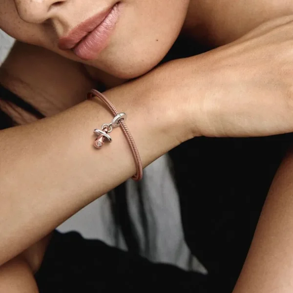 Anhänger*Pandora 781490C01 Charm-Anhänger Damen Baby-Schnuller Silber Rosé Vergoldet