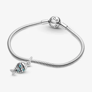 Anhänger*Pandora 799428C01 Charm-Anhänger Damen Fisch mit Blauen Schuppen Sterling-Silber