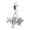 Anhänger*Pandora 799435C01 Charm-Anhänger Damen Flugzeug Globus Koffer Sterling-Silber