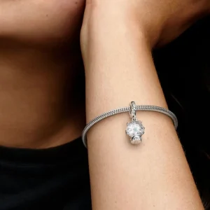 Anhänger*Pandora 792369C01 Charm-Anhänger Damen Schneeflocke Schneekugel Sterling-Silber