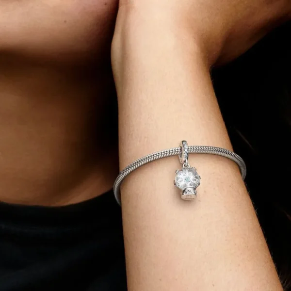 Anhänger*Pandora 792369C01 Charm-Anhänger Damen Schneeflocke Schneekugel Sterling-Silber