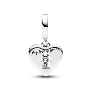 Anhänger*Pandora 793119C01 Charm-Anhänger Damen Rotes Herz & Schlüsselloch Doppelt Silber