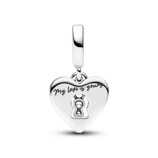 Anhänger*Pandora 793119C01 Charm-Anhänger Damen Rotes Herz & Schlüsselloch Doppelt Silber