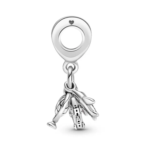 Anhänger*Pandora 799435C01 Charm-Anhänger Damen Flugzeug Globus Koffer Sterling-Silber