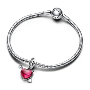 Anhänger*Pandora 793085C01 Charm-Anhänger Damen Rotes Herz & Pfeil Murano-Glas Silber