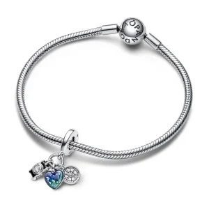 Anhänger*Pandora 792703C01 Charm-Anhänger Damen Kamera Herz & Kompass Sterling-Silber