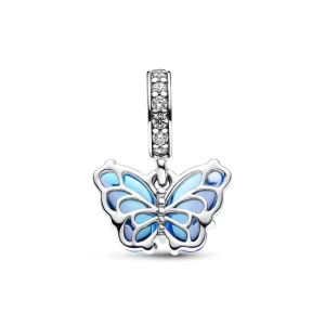 Anhänger*Pandora 792698C01 Charm-Anhänger Damen Blauer Murano-Glas Schmetterling Silber