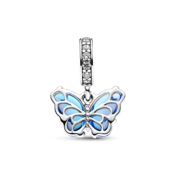 Anhänger*Pandora 792698C01 Charm-Anhänger Damen Blauer Murano-Glas Schmetterling Silber
