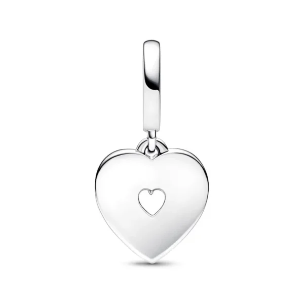 Anhänger*Pandora 792649C01 Charm-Anhänger Damen Doppelter Perlmuttweißes Herz Silber