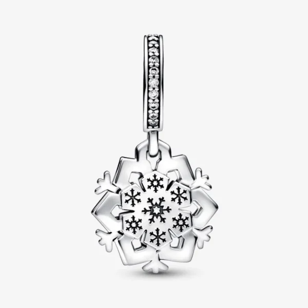 Anhänger*Pandora 792355C01 Charm-Anhänger Damen Doppelte Funkelnde Schneeflocke Silber