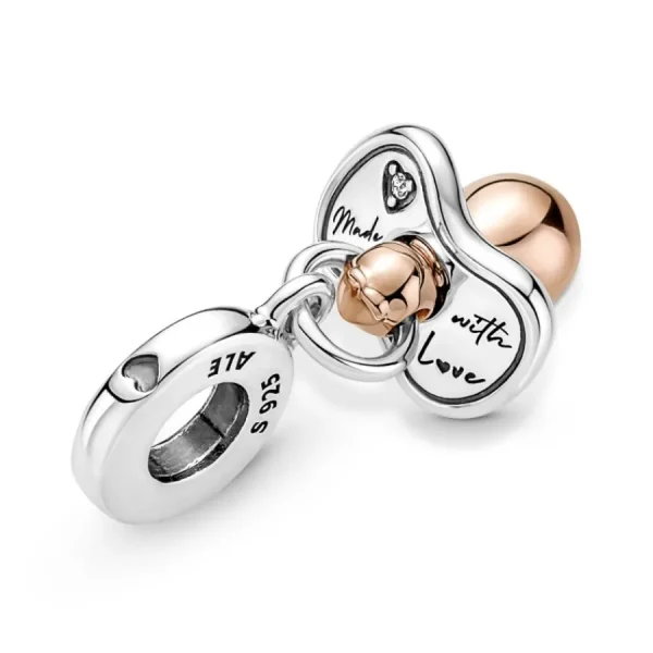 Anhänger*Pandora 781490C01 Charm-Anhänger Damen Baby-Schnuller Silber Rosé Vergoldet