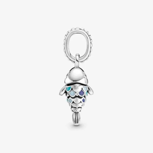 Anhänger*Pandora 799428C01 Charm-Anhänger Damen Fisch mit Blauen Schuppen Sterling-Silber
