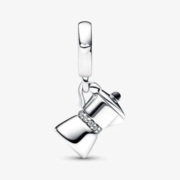 Anhänger*Pandora 792679C01 Charm-Anhänger Damen Espressokanne Zirkonia Sterling-Silber