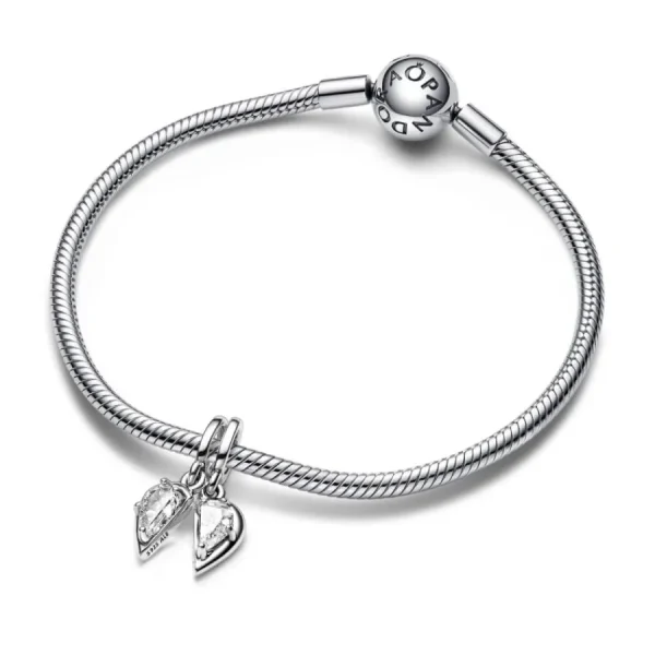 Anhänger*Pandora 792643C01 Charm-Anhänger Damen Teilbar Mutter & Tochter Zirkonia Silber