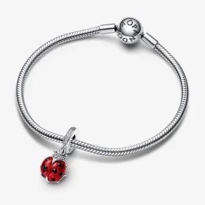 Anhänger*Pandora 792571C01 Charm-Anhänger Damen Roter Marienkäfer Sterling-Silber