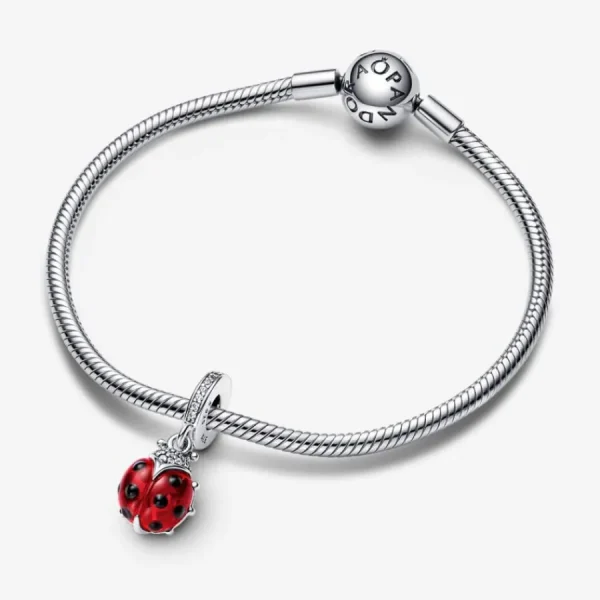 Anhänger*Pandora 792571C01 Charm-Anhänger Damen Roter Marienkäfer Sterling-Silber