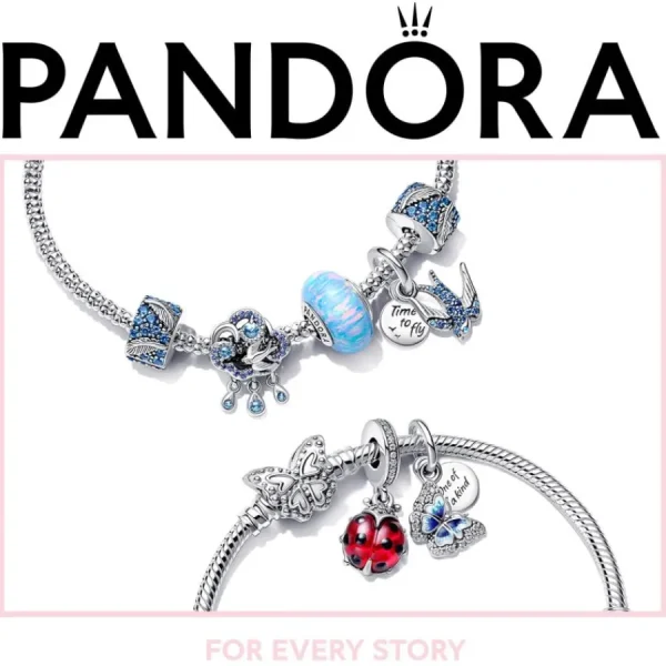 Anhänger*Pandora 792571C01 Charm-Anhänger Damen Roter Marienkäfer Sterling-Silber