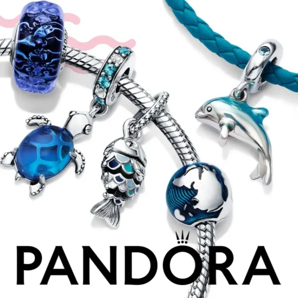 Anhänger*Pandora 798939C01 Charm-Anhänger Damen Meeresschildkröte Murano-Glas Sterling-Silber