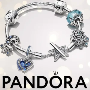 Anhänger*Pandora 792355C01 Charm-Anhänger Damen Doppelte Funkelnde Schneeflocke Silber