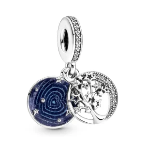 Anhänger*Pandora 799645C01 Charm-Anhänger Doppelter Baum & Galaxis Mond Sterling-Silber