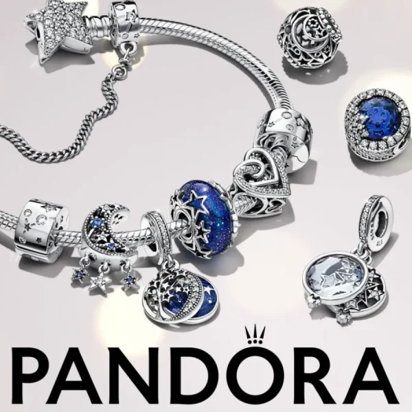 Anhänger*Pandora 799645C01 Charm-Anhänger Doppelter Baum & Galaxis Mond Sterling-Silber