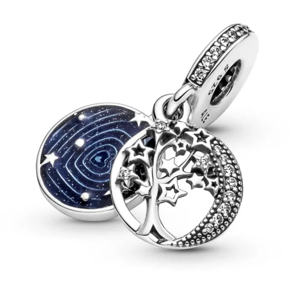 Anhänger*Pandora 799645C01 Charm-Anhänger Doppelter Baum & Galaxis Mond Sterling-Silber
