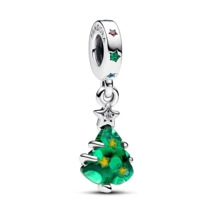Anhänger*Pandora 792983C01 Charm-Anhänger Funkelnder Weihnachtsbaum Kristall Grün Silber