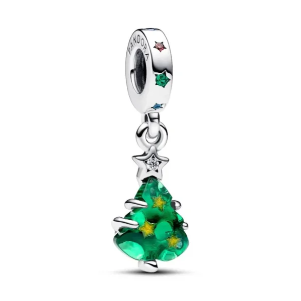 Anhänger*Pandora 792983C01 Charm-Anhänger Funkelnder Weihnachtsbaum Kristall Grün Silber