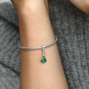 Anhänger*Pandora 792983C01 Charm-Anhänger Funkelnder Weihnachtsbaum Kristall Grün Silber
