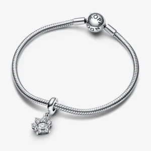 Anhänger*Pandora 792247C01 Charm-Anhänger Funkelnde Pfotenabdurck Herz Sterling-Silber