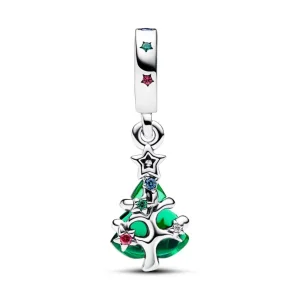 Anhänger*Pandora 792983C01 Charm-Anhänger Funkelnder Weihnachtsbaum Kristall Grün Silber