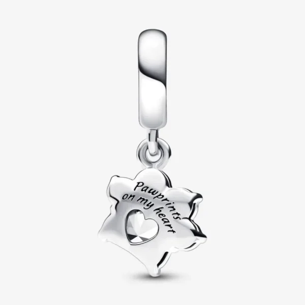 Anhänger*Pandora 792247C01 Charm-Anhänger Funkelnde Pfotenabdurck Herz Sterling-Silber