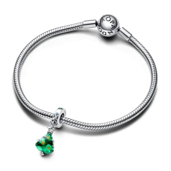 Anhänger*Pandora 792983C01 Charm-Anhänger Funkelnder Weihnachtsbaum Kristall Grün Silber