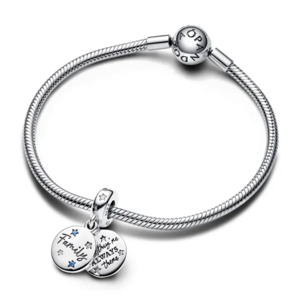 Anhänger*Pandora 792987C01 Charm-Anhänger Geliebte Familie Zirkon Blaue Kristalle Silber