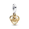 Anhänger*Pandora 763237C01 Charm-Anhänger Mama Diamant Gravierbar Silber Gold