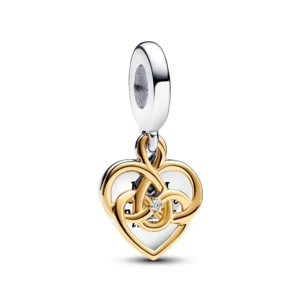 Anhänger*Pandora 763237C01 Charm-Anhänger Mama Diamant Gravierbar Silber Gold