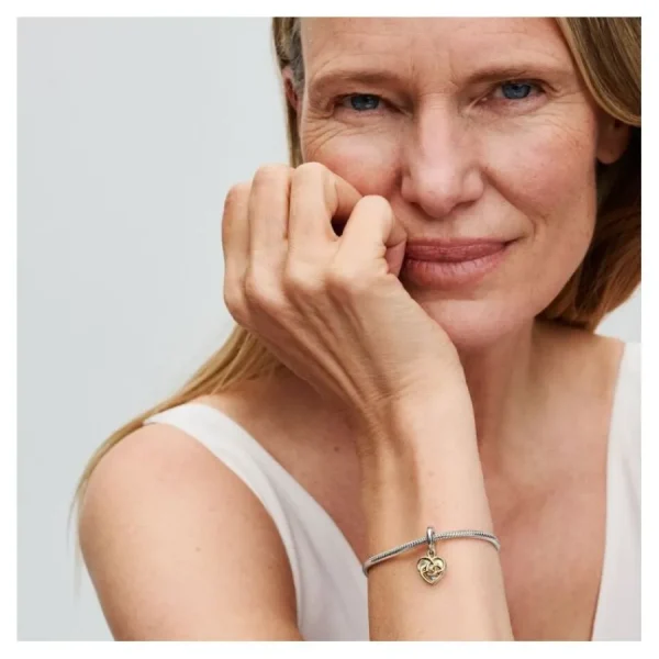 Anhänger*Pandora 763237C01 Charm-Anhänger Mama Diamant Gravierbar Silber Gold