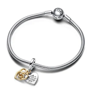 Anhänger*Pandora 763237C01 Charm-Anhänger Mama Diamant Gravierbar Silber Gold