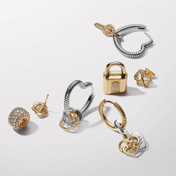 Anhänger*Pandora 763237C01 Charm-Anhänger Mama Diamant Gravierbar Silber Gold