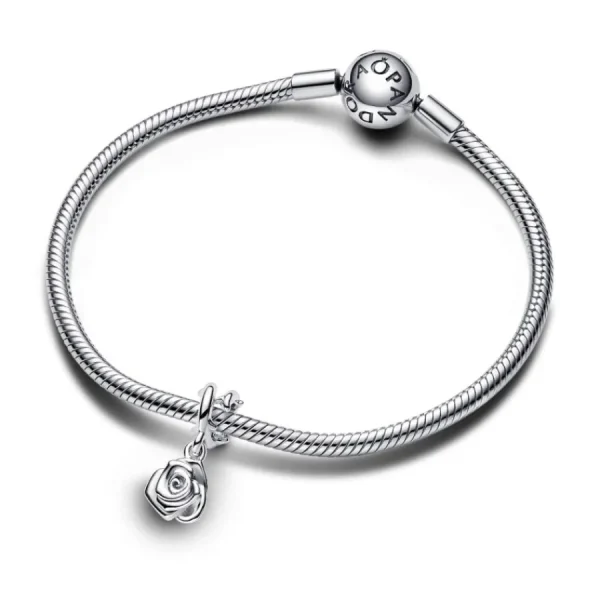 Anhänger*Pandora 793213C00 Charm-Anhänger Moments Blühende Rose Sterling-Silber