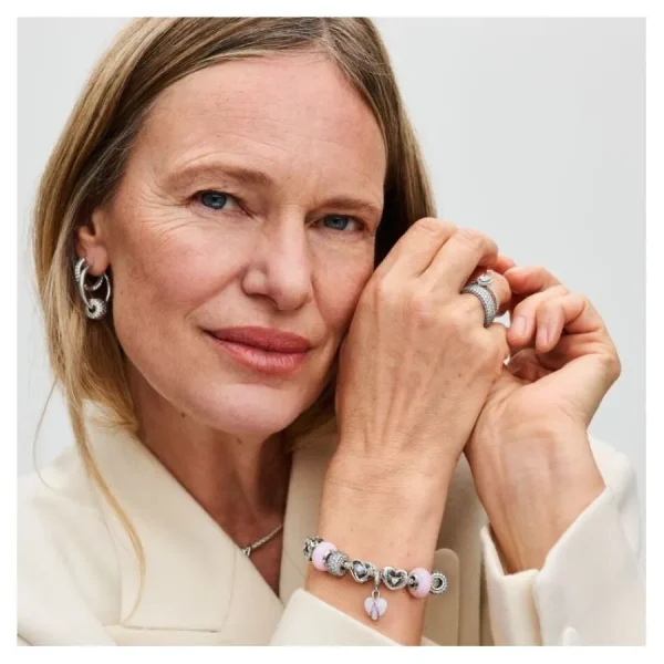 Anhänger*Pandora 793202C01 Charm-Anhänger Mum Schillerndes Herz Opal Silber