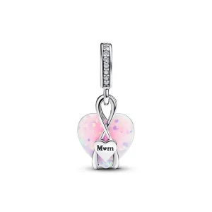Anhänger*Pandora 793202C01 Charm-Anhänger Mum Schillerndes Herz Opal Silber