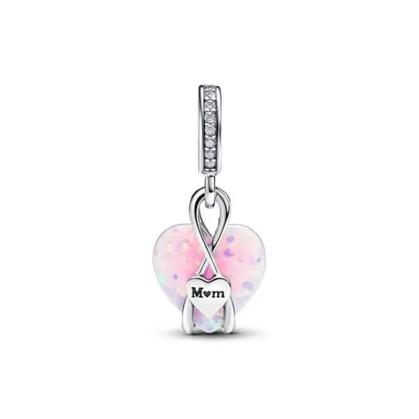 Anhänger*Pandora 793202C01 Charm-Anhänger Mum Schillerndes Herz Opal Silber